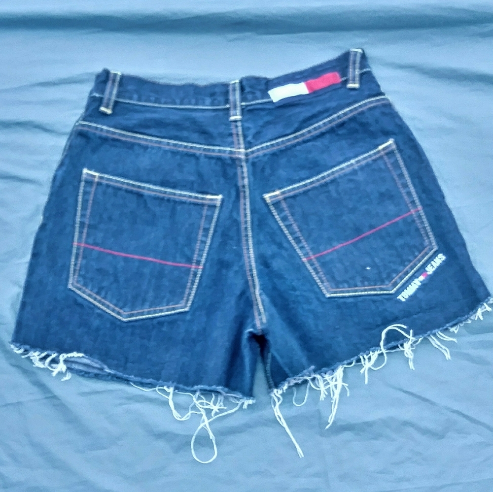 14y)VINTAGE 90s Tommy Jeans Cut Off Denim Shorts